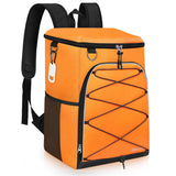 SEEHONOR Insulated Cooler Backpack Leakproof Soft Cooler Bag Lightweight Backpack Cooler Hiking Camping Park Beach, 25 Cans Orange