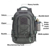 Military Expandable Travel Backpack Tactical Waterproof Work Backpack for Men(GRAY) - backpacks4less.com
