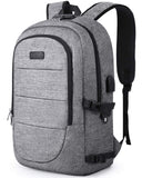 Travel Laptop Backpack, AMBOR 17.3 Inch Anti Theft Business Backpack with USB Charging Port and Headphone Interface,Large Computer Backpack School Daypack Backpack for Women and Men-Grey - backpacks4less.com