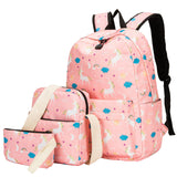 Teens Backpack Set Girls School Bags Kids Laptop Bookbags (Pink-T02)