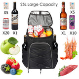 SEEHONOR Insulated Cooler Backpack Leakproof Soft Cooler Bag Lightweight Backpack Cooler for Lunch Picnic Fishing Hiking Camping Park Beach, 25 Cans - backpacks4less.com