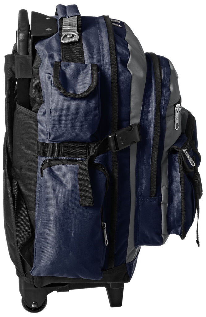 Everest Deluxe Wheeled Backpack, Navy/Gray/Black, One Size - backpacks4less.com