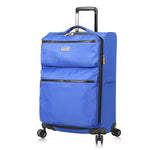 LUCAS Designer Luggage Collection - Expandable 28 Inch Softside Bag - Durable Large Ultra Lightweight Checked Suitcase with 8-Rolling Spinner Wheels (Royal Blue)