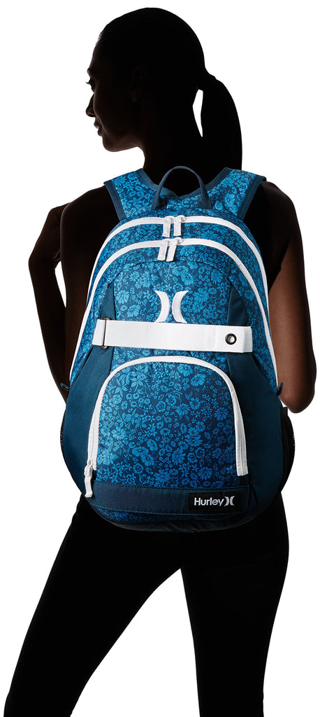 Hurley Men's Honor Roll Printed Backpack, Photo Blue/Midnight Teal/White, One Size - backpacks4less.com