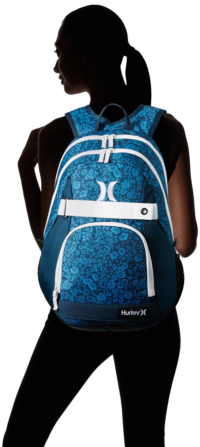 Hurley Men's Honor Roll Printed Backpack, Photo Blue/Midnight Teal/White, One Size - backpacks4less.com
