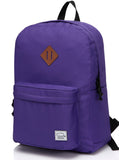 Lightweight Backpack for School, VASCHY Classic Basic Water Resistant Casual Daypack for Travel with Bottle Side Pockets (Purple)