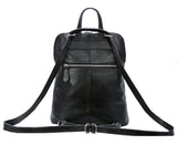 Heshe Women's Vintage Leather Backpack Casual Daypack for Ladies and Girls (Black-L) - backpacks4less.com