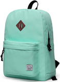Lightweight Backpack for School, VASCHY Classic Basic Water Resistant Casual Daypack for travel with Bottle Side Pockets (Aqua)