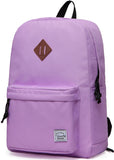 Lightweight Backpack for School, VASCHY Classic Basic Water Resistant Casual Daypack for Travel with Bottle Side Pockets (Orchid)