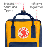 Fjallraven - Kanken Mini Classic Backpack for Everyday, Navy/Warm Yellow - backpacks4less.com