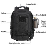 Military Tactical Backpack, Large 3 Day Army Molle Assault Rucksack for Outdoors, Hiking, Camping, Trekking, Bug Out Bag & Travel by ARMYCAMOUSA (Black) - backpacks4less.com