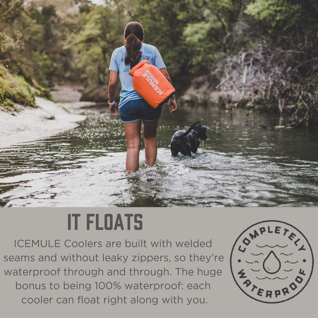 ICEMULE Classic Insulated Backpack Cooler Bag - Hands-Free, Collapsible, and Waterproof, This Portable Cooler is an Ideal Sling Backpack for Hiking, The Beach, Picnics and Camping-Medium, Blaze Orange - backpacks4less.com