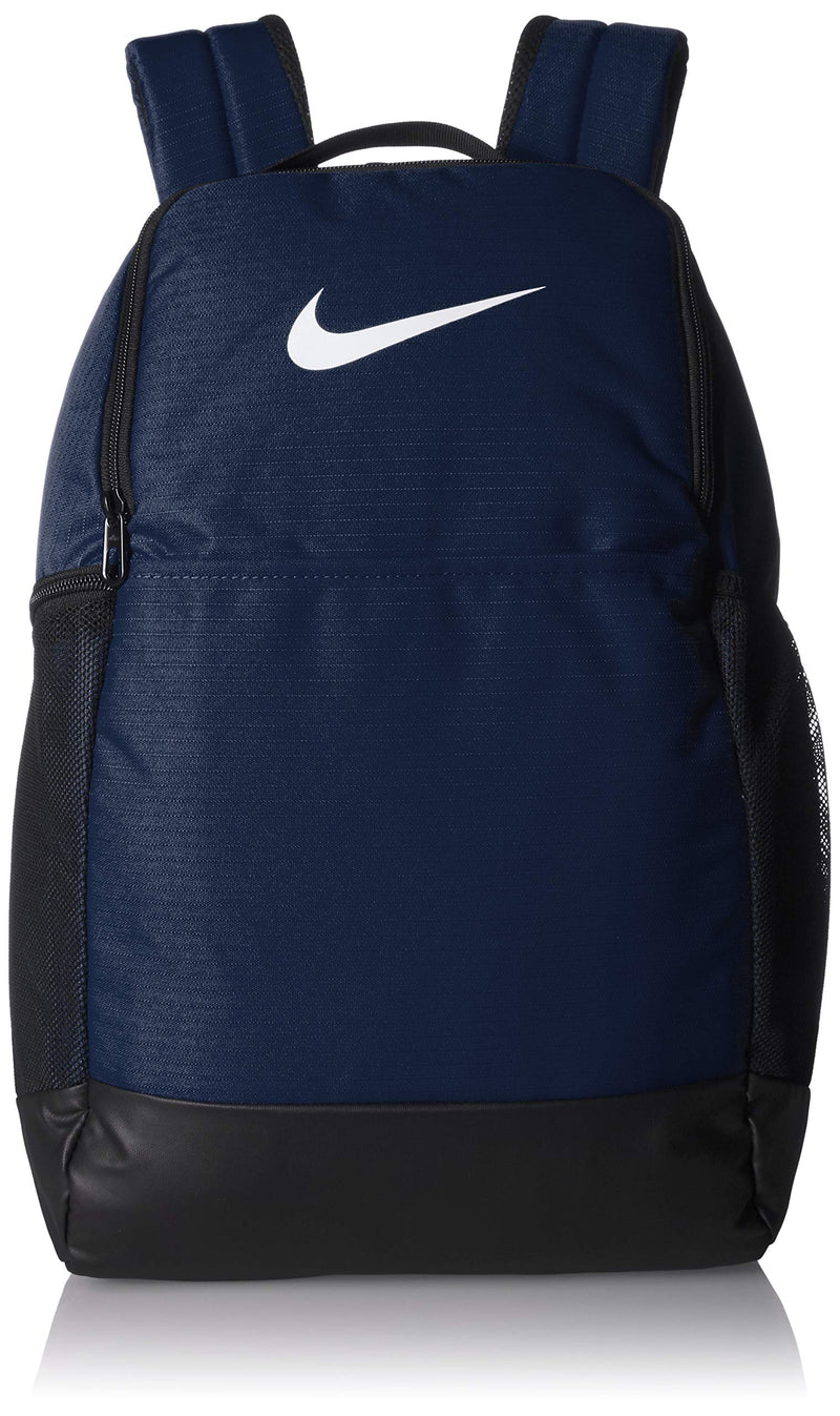 Nike Brasilia Medium Training Backpack, Nike Backpack for Women and Men with Secure Storage & Water Resistant Coating, Midnight Navy/Black/White - backpacks4less.com