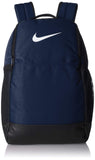 Nike Brasilia Medium Training Backpack, Nike Backpack for Women and Men with Secure Storage & Water Resistant Coating, Midnight Navy/Black/White