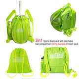 Tigerbro Soccer Backpack Basketball Sackpack with Detachable Mesh Sack Green Football Gear Bag with Nylon Ball Holder Shoe Compartment Waterproof for Boys Girls Women Men - backpacks4less.com