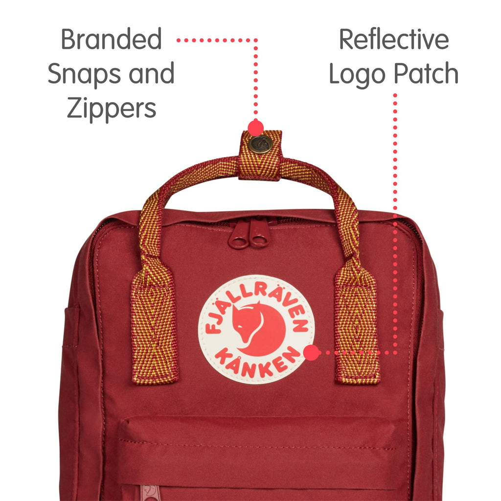 Fjallraven - Kanken Mini Classic Backpack for Everyday, Ox Red/Goose Eye - backpacks4less.com