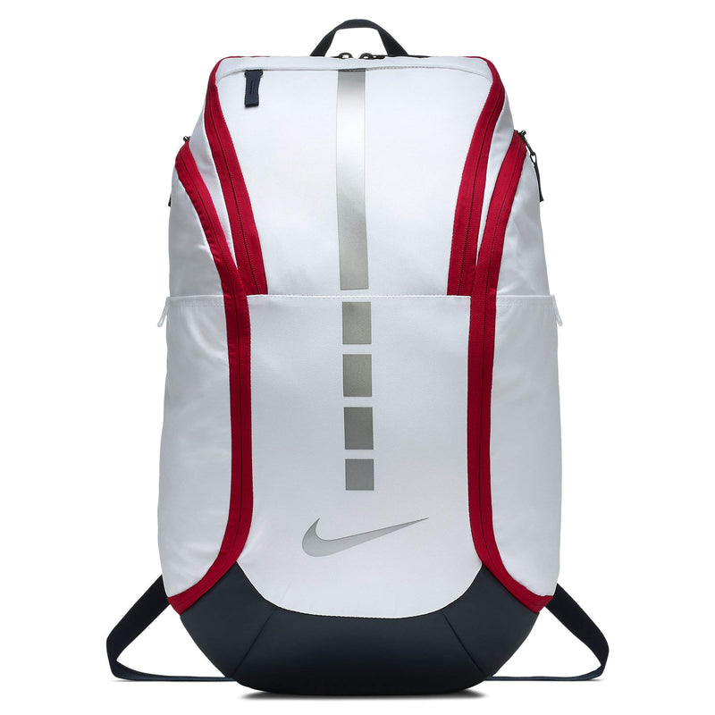 Nike Hoops Elite Hoops Pro Basketball Backpack White/Obsidian/Red - backpacks4less.com