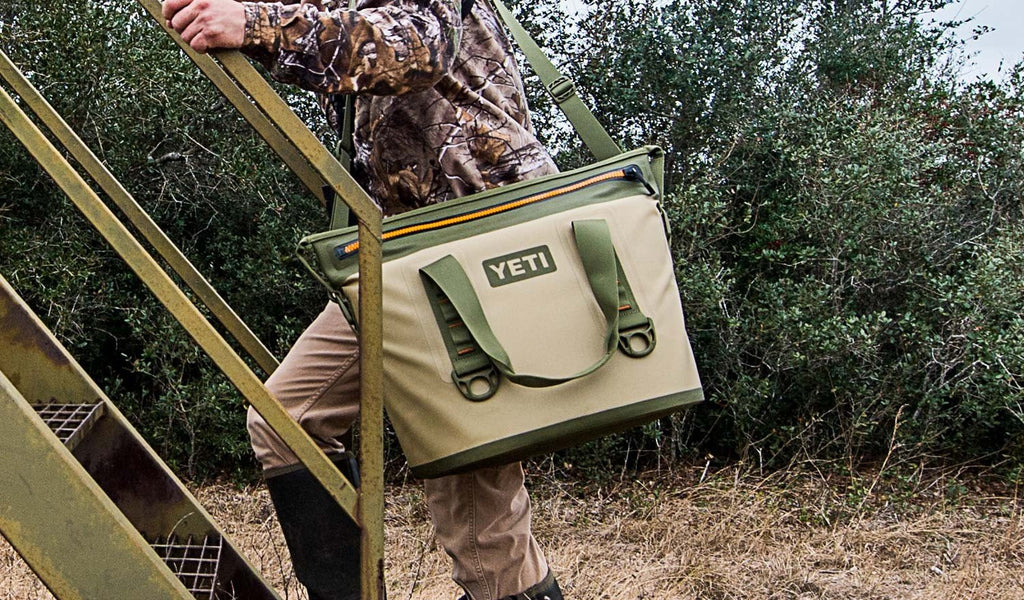 YETI Hopper Two 20 Portable Cooler, Field Tan / Blaze Orange - backpacks4less.com