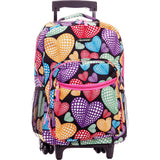 Rockland Luggage 17 Inch Rolling Backpack, Multi Heart