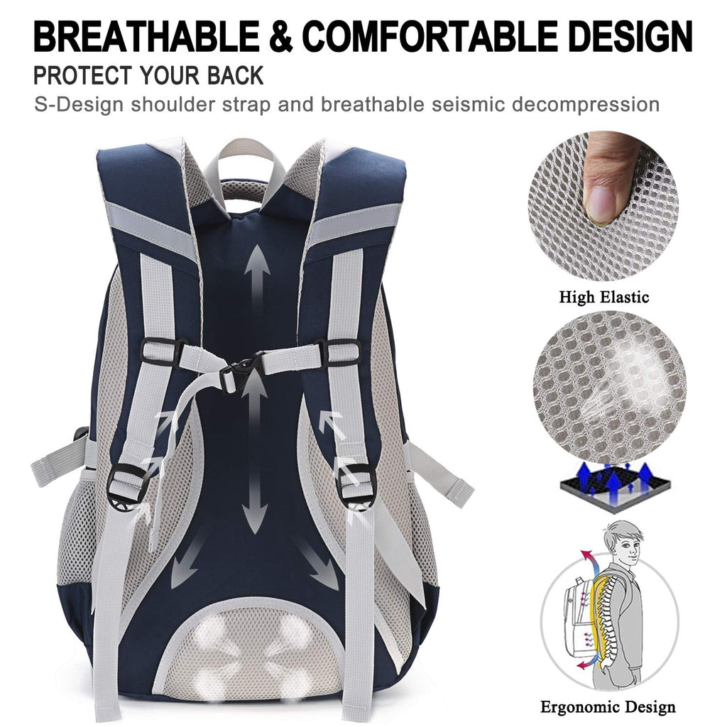 School Backpack, Fanspack Backpack for Boys 2019 New Boys Bookbags Large waterproof School Bag for Boys (Dark Blue) - backpacks4less.com