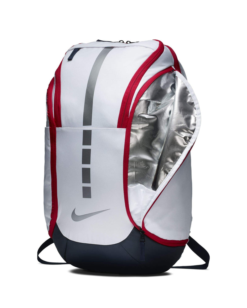 Nike Hoops Elite Hoops Pro Basketball Backpack White/Obsidian/Red - backpacks4less.com
