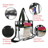 BeeGreen Stadium Clear Bags w Front Pocket and Adjustable Shoulder Carry Handles, NCAA NFL & PGA Security Approved Clear Purse & Gym Transparent Zippered Tote Bag - backpacks4less.com