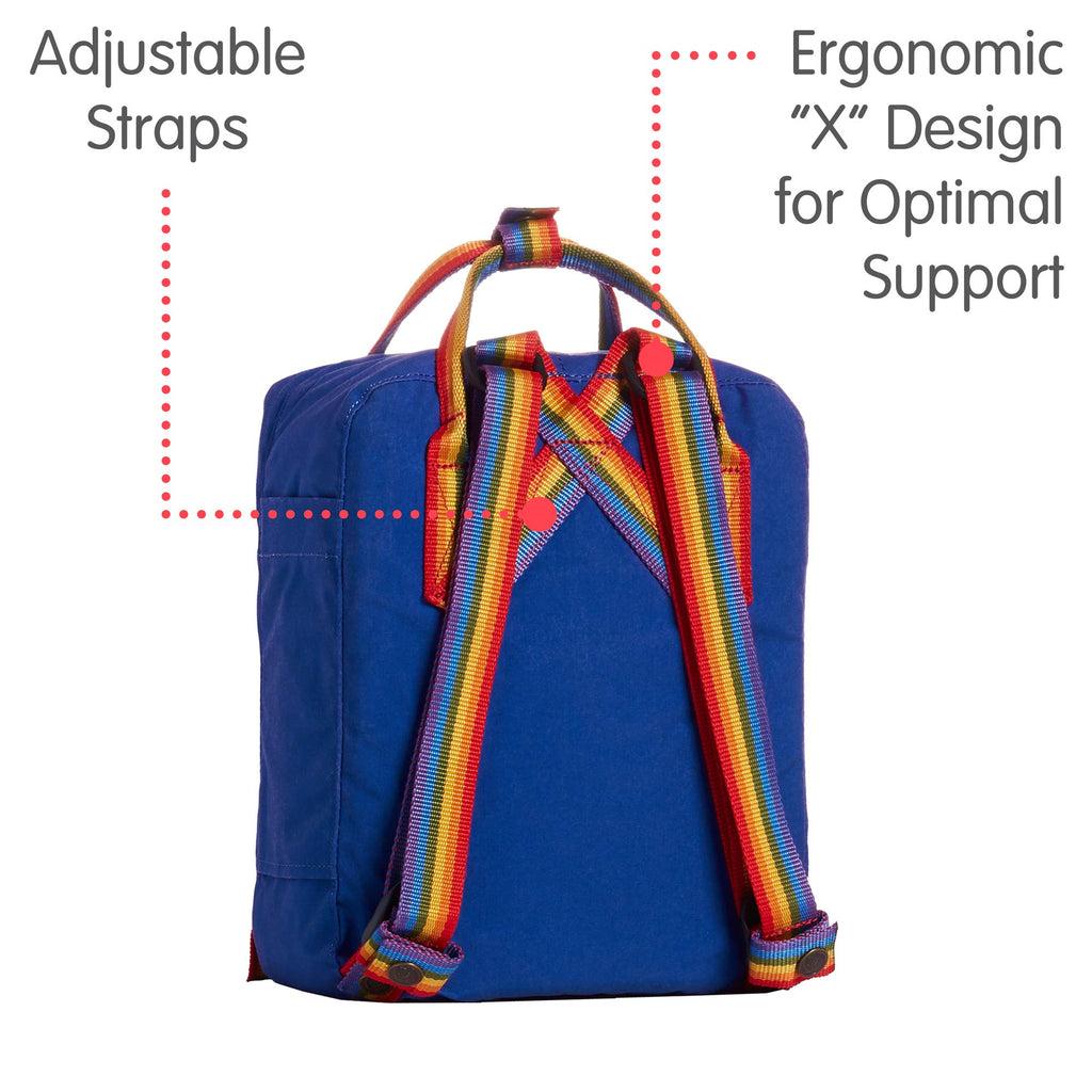 Fjallraven - Kanken Classic Backpack for Everyday, Deep Blue/Rainbow Pattern - backpacks4less.com