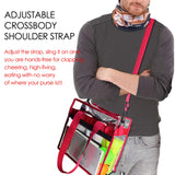Clear-Tote-Bag-NFL-Stadium-Approved-12 x 12 x 6, NCAA MLB& PGA Security Approved Cross-Body Shoulder Messenger Bag with Adjustable Strap - backpacks4less.com