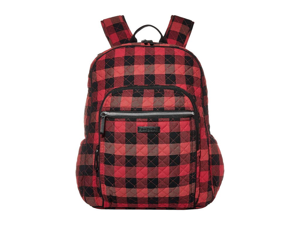 Vera Bradley Iconic Campus Backpack Garnet Buffalo Check One Size - backpacks4less.com