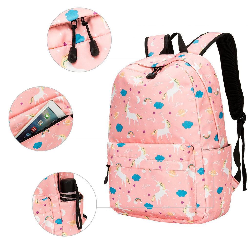 Teens Backpack Set Girls School Bags Kids Laptop Bookbags (Pink-T02) - backpacks4less.com