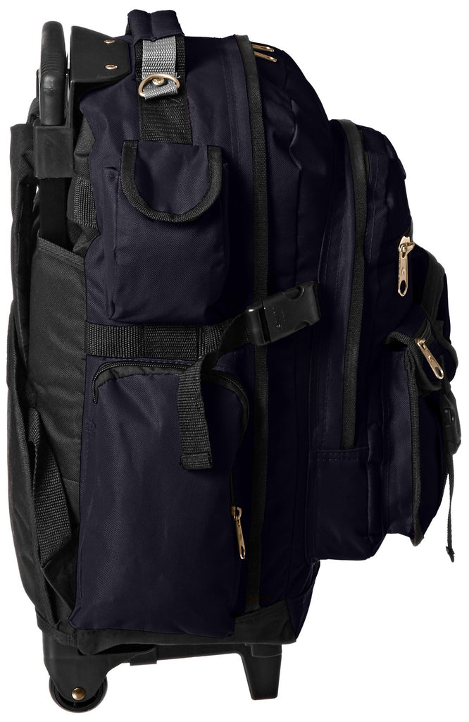 Everest Deluxe Wheeled Backpack, Navy, One Size - backpacks4less.com