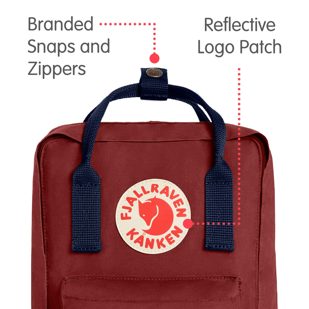 Fjallraven - Kanken Mini Classic Backpack for Everyday, Ox Red/Royal Blue - backpacks4less.com