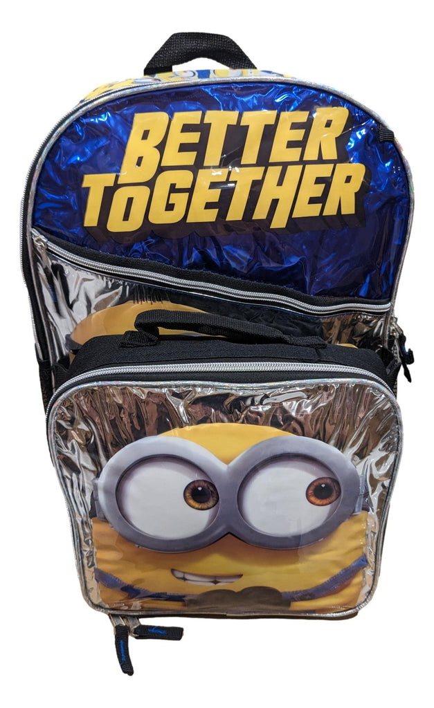 Accessory Innovations Minions Full Size 16 Inch Backpack with Detachable Lunch Box
