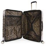 BEBE Women's Luggage Adriana 29" Hardside Check in Spinner, Leopard, One Size