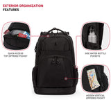 SWISSGEAR Large Padded 15-inch Laptop Backpack | Work, School, Commute | Men's and Women's - Black - backpacks4less.com