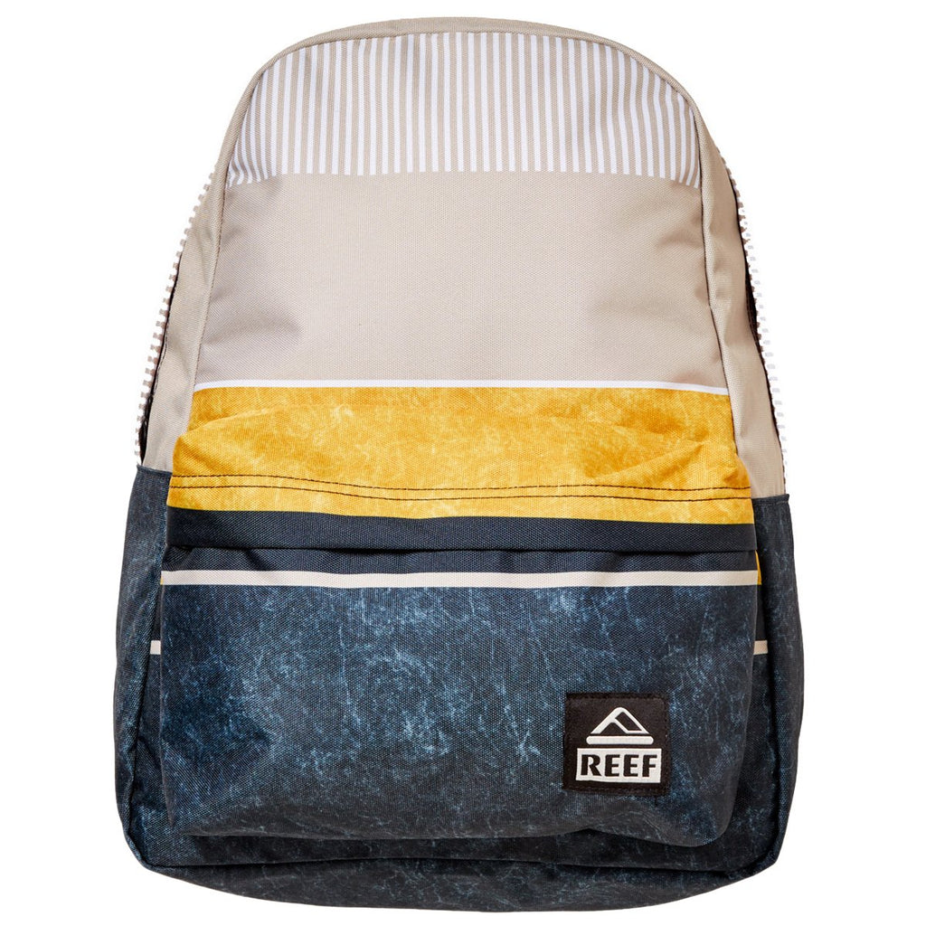Reef Mens Moving On Backpack, Black/Gold/Stripes, One Size - backpacks4less.com