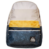 Reef Mens Moving On Backpack, Black/Gold/Stripes, One Size