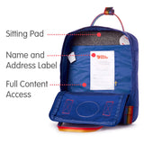 Fjallraven - Kanken Classic Backpack for Everyday, Deep Blue/Rainbow Pattern - backpacks4less.com