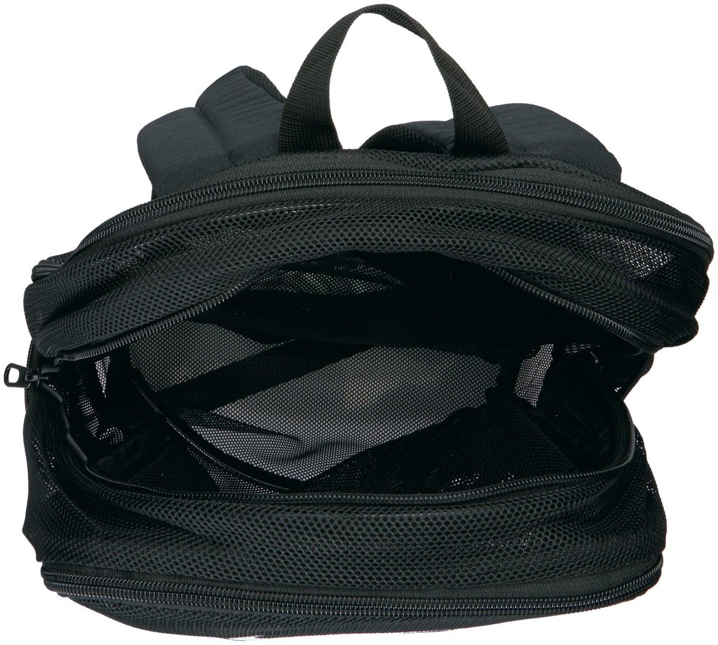 NIKE Brasilia Mesh Backpack 9.0, Black/Black/White, Misc - backpacks4less.com