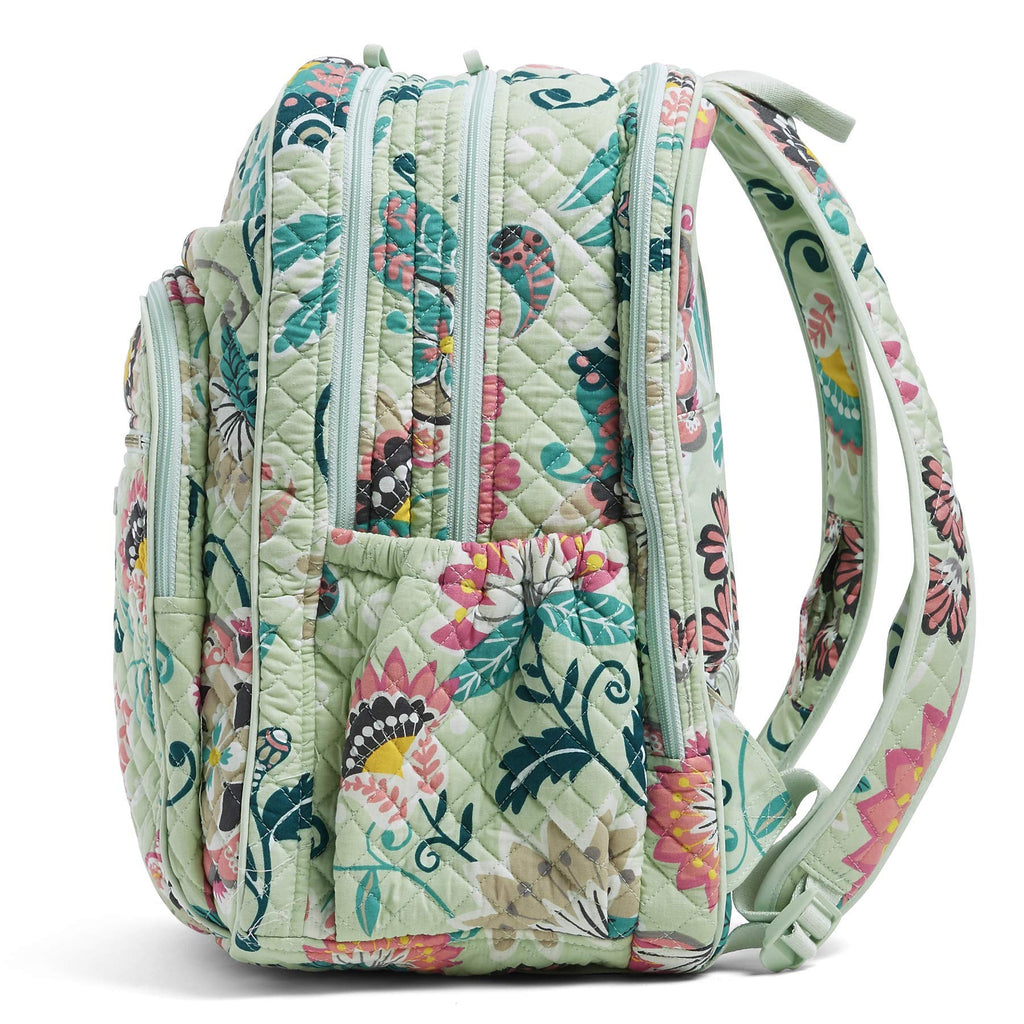 Vera Bradley Signature Cotton XL Campus, Mint Flowers - backpacks4less.com