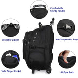 Matein Rolling Backpack, Travel Backpack with Removable Wheels for Men and Women, Roller Backpack fit 17 inch Laptop for Business, School, College, Black - backpacks4less.com
