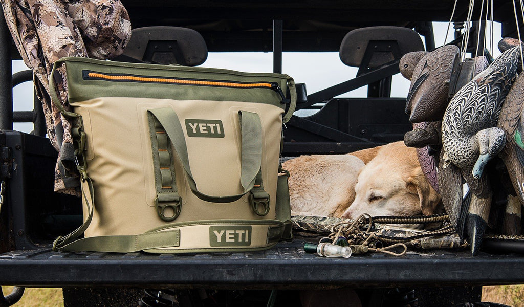 YETI Hopper Two 30 Portable Cooler, Field Tan / Blaze Orange - backpacks4less.com