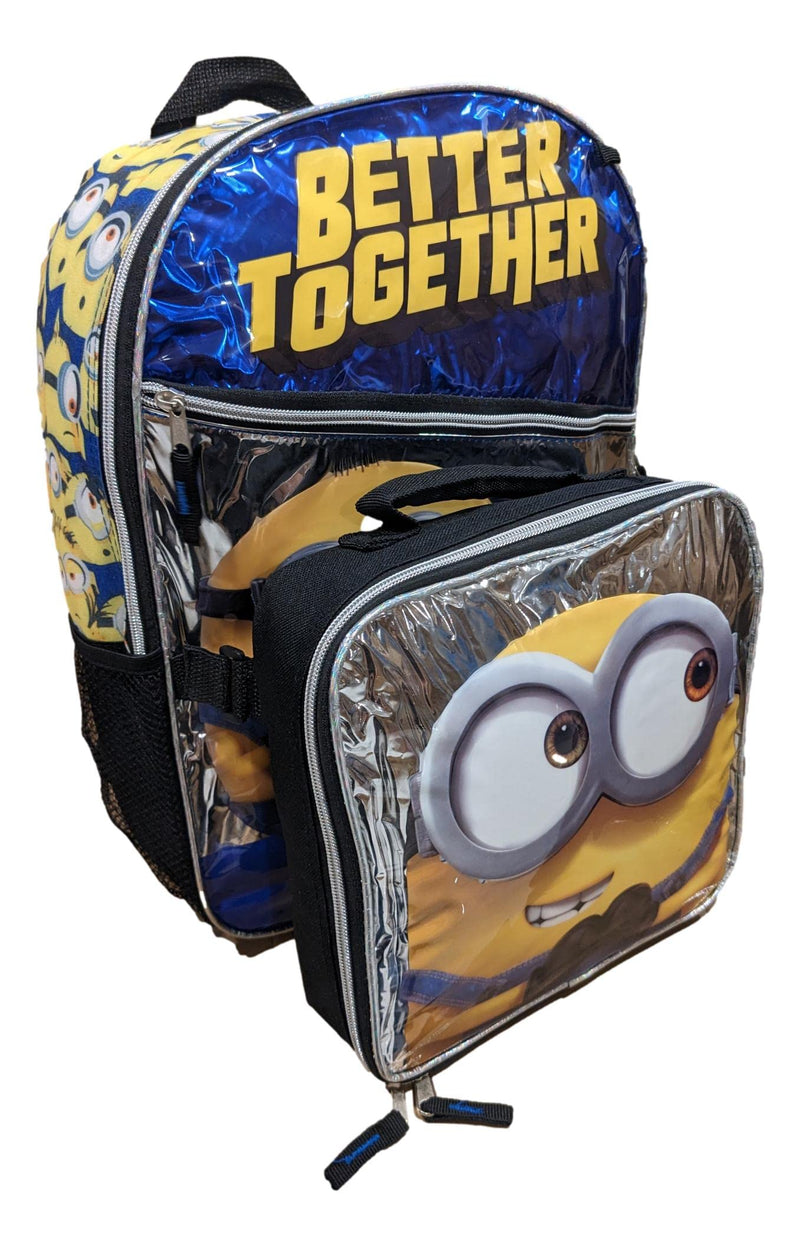Accessory Innovations Minions Full Size 16 Inch Backpack with Detachable Lunch Box