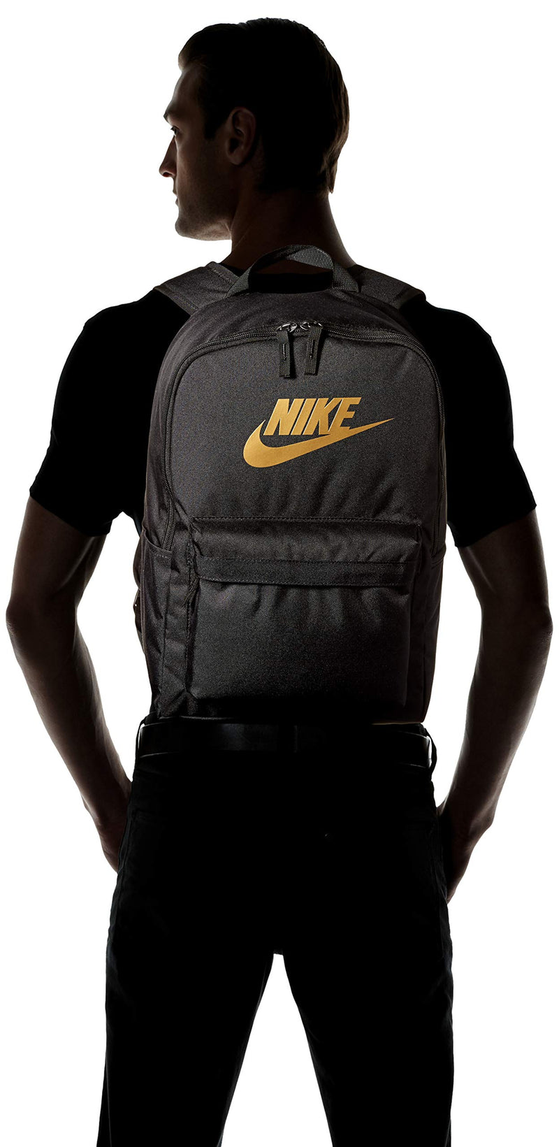 Nike Nike Heritage Backpack - 2.0, Black/Black/Metallic Gold, Misc - backpacks4less.com
