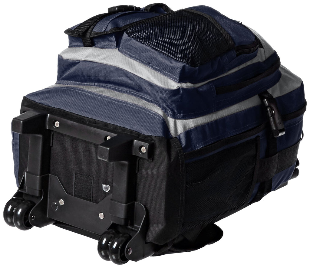 Everest Deluxe Wheeled Backpack, Navy/Gray/Black, One Size - backpacks4less.com
