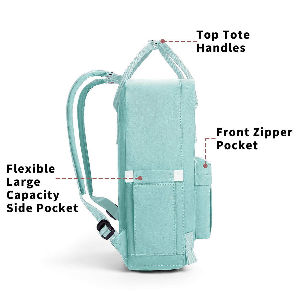 KALIDI Casual Backpack for Women,15 Inches Laptop Classic Backpack Camping Rucksack Travel Outdoor Daypack College School Bag (Mint Green) - backpacks4less.com