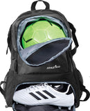 Athletico National Soccer Bag - Backpack for Soccer, Basketball & Football Includes Separate Cleat and Ball Holder (Black) - backpacks4less.com