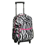 Rockland Luggage 17 Inch Rolling Carry-On Backpack, Pink Zebra, One Size