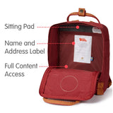 Fjallraven - Kanken Mini Classic Backpack for Everyday, Ox Red/Goose Eye - backpacks4less.com