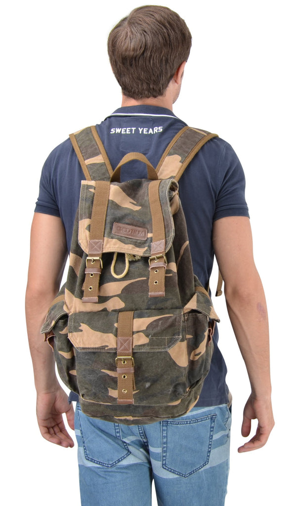 Gootium 21101CAM Specially High Density Thick Canvas Backpack Rucksack (camouflage) - backpacks4less.com